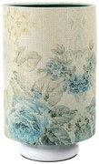Biała lampka stołowa tuba w kwiaty S372 R8-A75