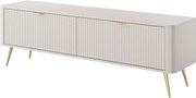 Szafka RTV: 2 drzwi, meble: kaszmir, złote nogi, 163,2 x 51,2 x 38cm