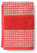 Czerwony ręcznik z bawełny organicznej frotte 50x100 cm Check – JUNA