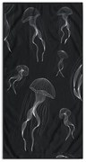 Czarno-biały ręcznik plażowy 90x180 cm Jellyfish – DecoKing
