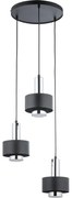 Żyrandol na lince RIF LUX 3xGX53/12W/230V śr. 38 cm czarny/chrom błyszczący