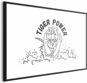 Plakat Tiger power 90x60 cm z ramą czarną z marginesem ARTGEIST B