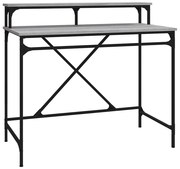 Biurko z metalowym stelażem industrialne 100 cm szary dąb D0-N11