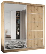 Szafa przesuwna - Marco 200 cm, dąb artisan