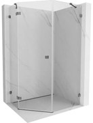 Mexen Lunar kabina prysznicowa pięciokątna uchylna lewa 90 x 100 cm, transparent, gun gray szczotkowany - 831-090L-100P-66-00-L