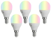 Zestaw 5 inteligentnych żarówek LED E14 G45 Opal RGBW 4,9W 470 lm 2700-6500K