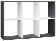 Regał nowoczesny antracyt + biały Atela 4xC7-M09