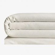 Poszwa Na Kołdrę Z Lnu 160 G/m² Sorana Biała & Łóżko 135/140cm (220 X 220 Cm) - Sklum