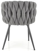 Krzesło popielaty, K516 tkanina NEA 15, nowoczesne, metalowy stelaż