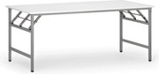 Stół konferencyjny FAST READY, 180x90 cm, szaro-srebrna podstawa, biały
