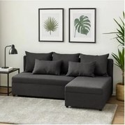 Wygodny narożnik tapicerowany - FELIX z funkcją spania i pojemnikiem na pościel, grafitowy - Sawana 05, prawy