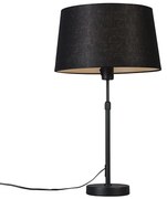 Lampa stołowa regulowana czarna klosz czarny 35cm - Parte Nowoczesny Oswietlenie wewnetrzne