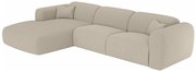Kanapa narożna duża lewa z ekspresowym mechanizmem w tkaninie beżowej melanż POGNI