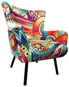 Fotel TULIP tkanina Welur noga metalowa Uszak