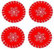 Czerwone podkładki ze świątecznym motywem zestaw 4 szt. – Casa Selección