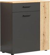Komoda dwudrzwiowa z szufladą grafit + dąb evok K3-F25