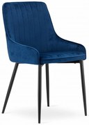 Niebieskie aksamitne krzesło MONZA