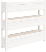 Biała drewniana piętrowa donica ogrodowa Z7-K19