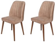 Zestaw krzeseł do jadalni Alfa Beige and Walnut, 2 szt.
