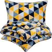 4Home Pościel mikroflanela Scandi triangle , 160 x 200 cm, 70 x 80 cm