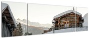 Obraz - chata górska w śniegu (170x50 cm)