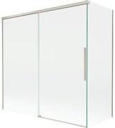 Mexen Rox parawan nawannowy 2-skrzydłowy rozsuwany 160 + 70 x 150 cm, transparent, nikiel szczotkowany - 8C9-160-070-97-00