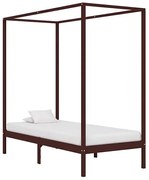 Ciemnobrązowe pojedyncze łóżko 90x200cm W6-T50