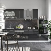 Aneks kuchenny antracyt wysoki połysk 300x46x81.6 fame-line