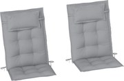 Outsunny Zestaw 2 poduszek na leżak ogrodowy Odporne na wodę 50x116x5 cm, Jasnoszary