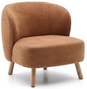 Fotel z tkaniny szenilowej w kolorze terakoty Ulit – Kave Home