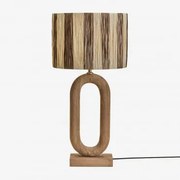 Lampa Stołowa Z Drewna Mango Tiberia Drewno Mango & Brown Café Ø30 Cm - ↑25 Cm Marsali - Sklum