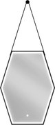 Mexen Orla lustro łazienkowe podświetlane 60 x 80 cm, LED 6000K, antypara, rama czarna - 9815-060-080-611-70