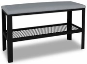 Nowoczesne siedzisko z półką na buty czarny + szary F5-C72