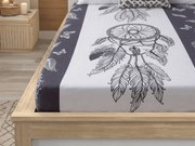 PrzytulneMieszkanie.pl Prześcieradło z mikrofibry TIRSO szaro-białe 90x200 cm