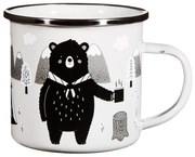 Biały emaliowany kubek dla dzieci Bear Adventure – Sass &amp; Belle