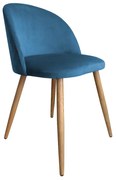 Krzesło CLAUDINE 2 VELVET ciemno niebieskie/dąb ATOS