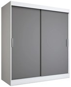 Szafa przesuwna MODUO COMFORT 180 biała mat/antracyt gładka MKPOL