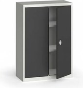Szafa metalowa, 1150 x 800 x 400 mm, 2 półki, szara/grafitowa