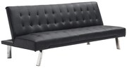 Rozkładana kanapa GUILLAUME  z ekoskóry - Kolor: czarny