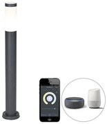 Zewnetrzna Inteligentny słup oświetleniowy zewnętrzny antracyt 80 cm z WiFi P45 - Rox Nowoczesny Oswietlenie zewnetrzne