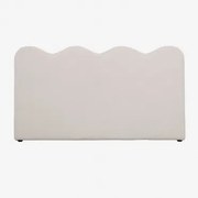 Zagłówek Fausto 110 Cm Z Owczej Skóry Chenille Biały & 90 Cm - Sklum