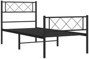 Czarne metalowe łóżko pojedyncze 100x200cm S3-F72