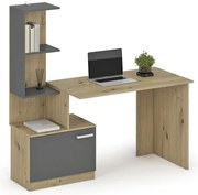 Biurko nowoczesne z regałem grafit + dąb artisan Z0-T95