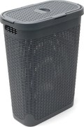 Szary kosz na pranie Addis Rattan Effect Slim Hamper, 40 l