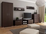 Meblościanka zestaw mebli do salonu z szafą wenge A4-R80