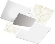 Nowoczesna lampa sufitowa 1088/90-FO Białe szkło i złoty liść 4xE27