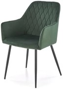 Tapicerowane zielone pikowane welurowe krzesło W3-K30