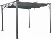 Pergola ogrodowa metalowa 3x3m z rozsuwanym dachem XT-3307, grafitowa