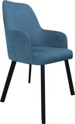 Krzesło WESTA tkanina Welur noga metalowa elegancki styl loftowy : Kolor nogi - Czarna profil, Kolor tkaniny - VELVET - MG33, Typ siedziska - Siedzisko stałe