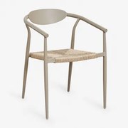 Krzesło Do Jadalni Sztaplowane Z Podłokietnikami Z Aluminium I Syntetycznego Rattanu Marsha Moka Brown - Sklum